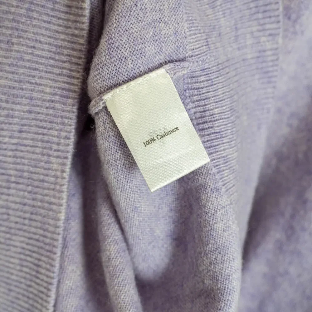 N. PEAL Men's Burlington V Neck Cashmere Sweater Lavender sz Large